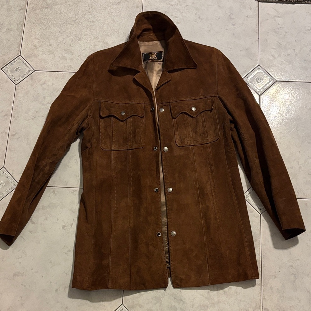 Fred Lyon Brown Leather Suede Dinner Jacket